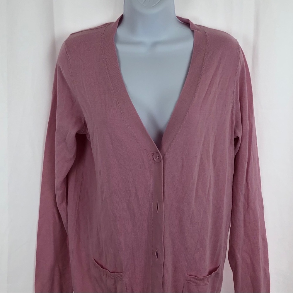 Talbots Button Front Cotton Cardigan Pockets S - image 2